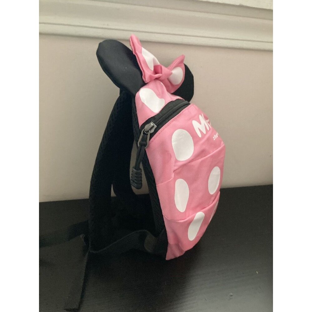 Mi-Ni Zhongsheng Mouse With Bow Girls Toddler Backpack Pink & White Polka Dots - Picture 4 of 7